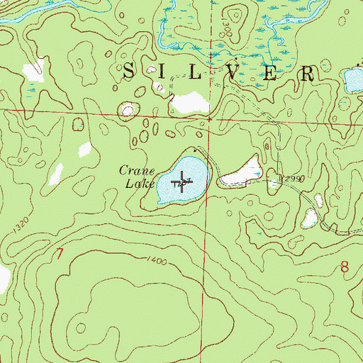 Topographic Map of Crane Lake, WI