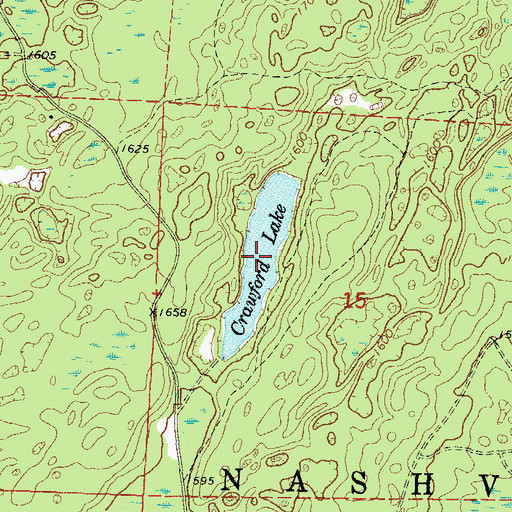 Topographic Map of Crawford Lake, WI