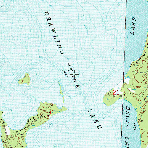 Topographic Map of Crawling Stone Lake, WI