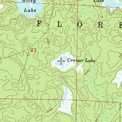 Topographic Map of Cruiser Lake, WI