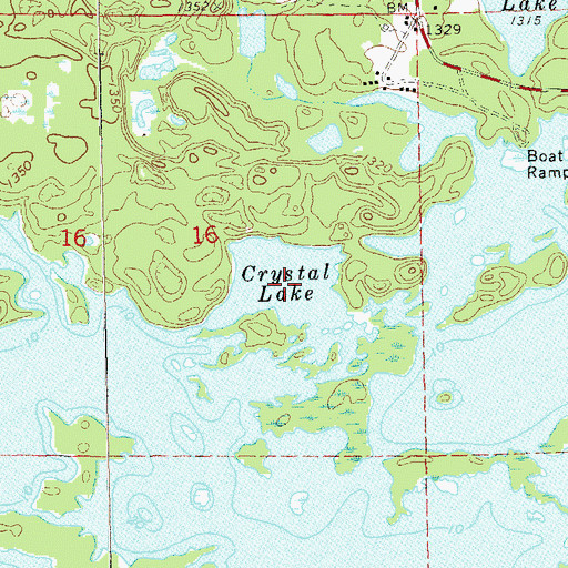 Topographic Map of Crystal Lake, WI