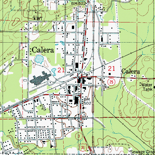 Topographic Map of Calera, AL