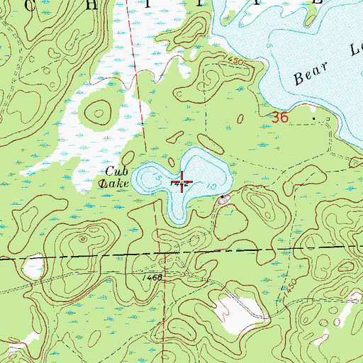 Topographic Map of Cub Lake, WI