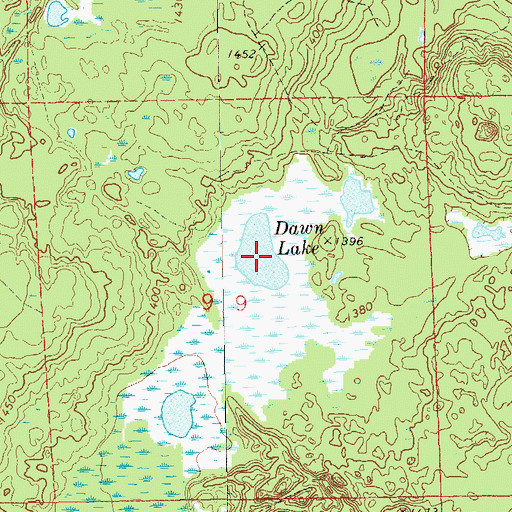 Topographic Map of Dawn Lake, WI