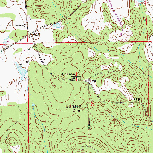Topographic Map of Canaan Church, AL