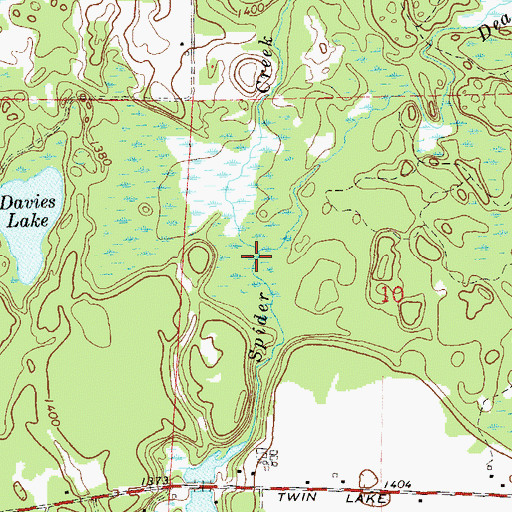 Topographic Map of Dead Creek, WI