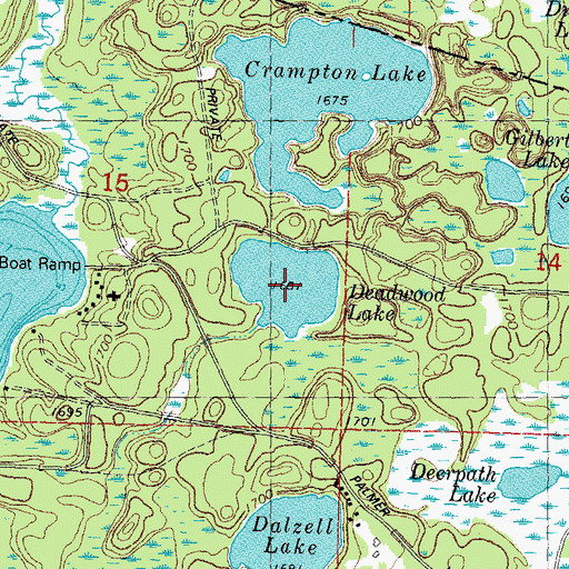 Topographic Map of Deadwood Lake, WI