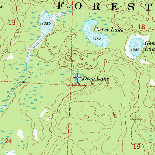 Topographic Map of Deep Lake, WI