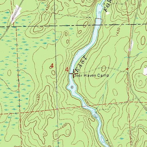 Topographic Map of Deer Haven Camp, WI