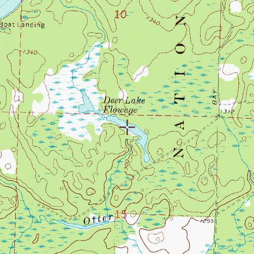 Topographic Map of Deer Lake Flowage, WI