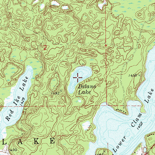Topographic Map of Delano Lake, WI