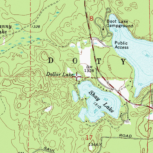 Topographic Map of Dollar Lake, WI