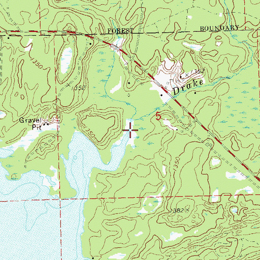 Topographic Map of Drake Creek, WI