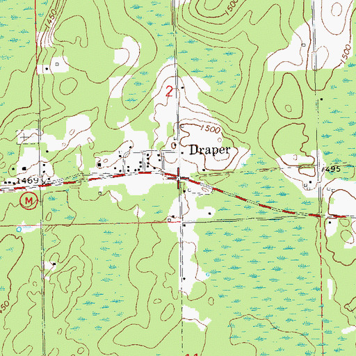 Topographic Map of Draper, WI