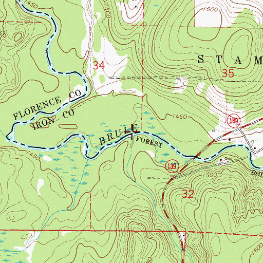 Topographic Map of Duck Creek, WI