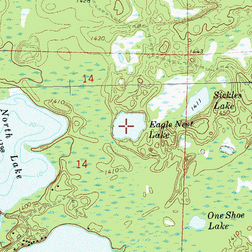 Topographic Map of Eagle Nest Lake, WI
