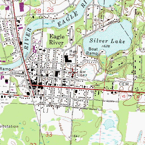 Topographic Map of Eagle River, WI