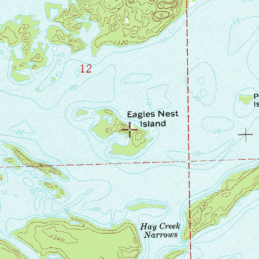 Topographic Map of Eagles Nest Island, WI
