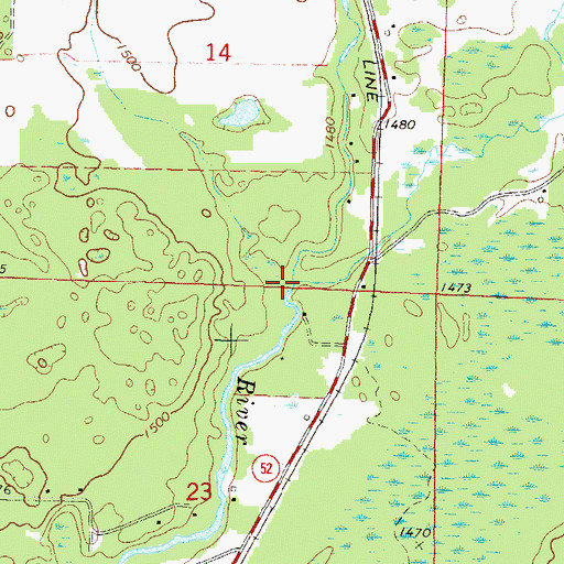 Topographic Map of East Branch Lily River, WI
