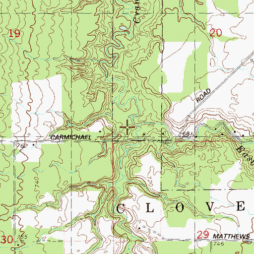 Topographic Map of East Fork Cranberry River, WI