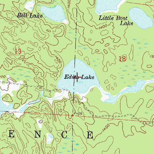 Topographic Map of Edith Lake, WI