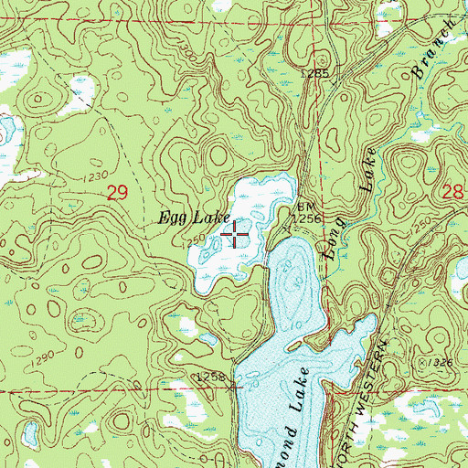 Topographic Map of Egg Lake, WI