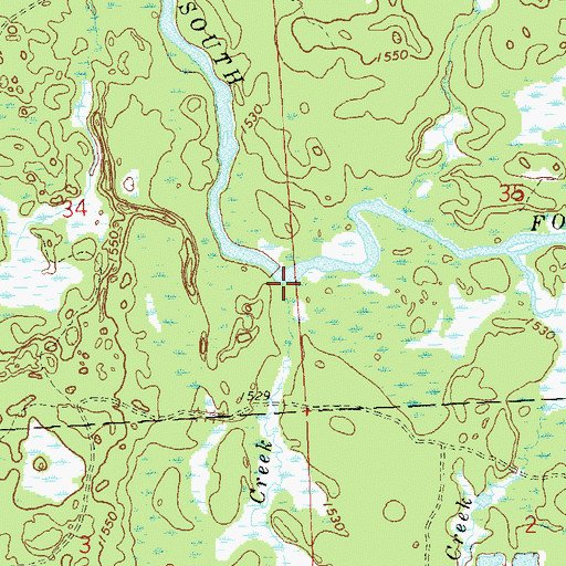 Topographic Map of Elevenmile Creek, WI