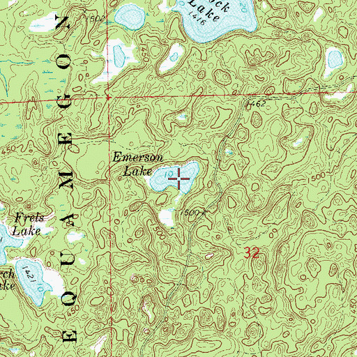 Topographic Map of Emerson Lake, WI