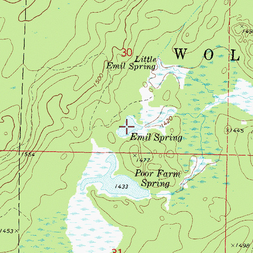 Topographic Map of Emil Spring, WI