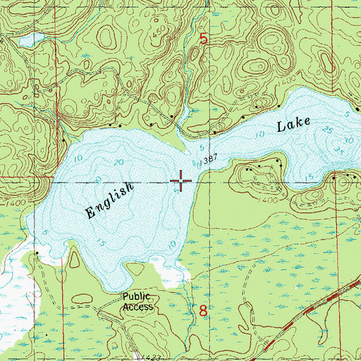Topographic Map of English Lake, WI