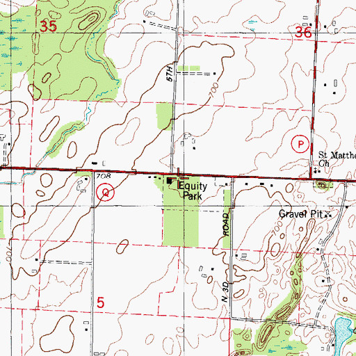 Topographic Map of Equity Park, WI