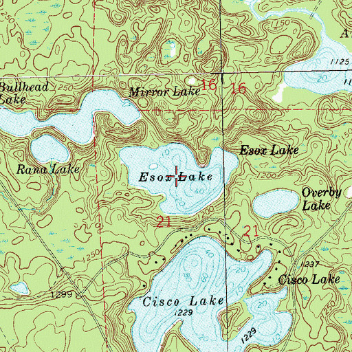 Topographic Map of Esox Lake, WI