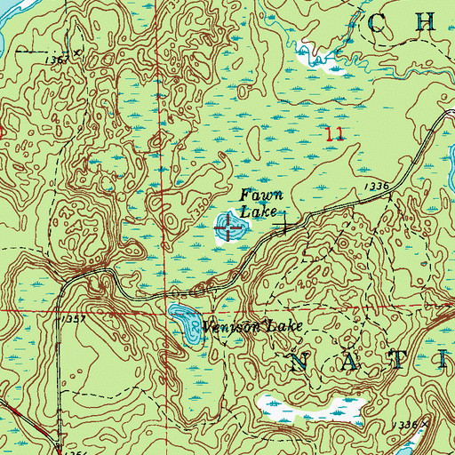Topographic Map of Fawn Lake, WI