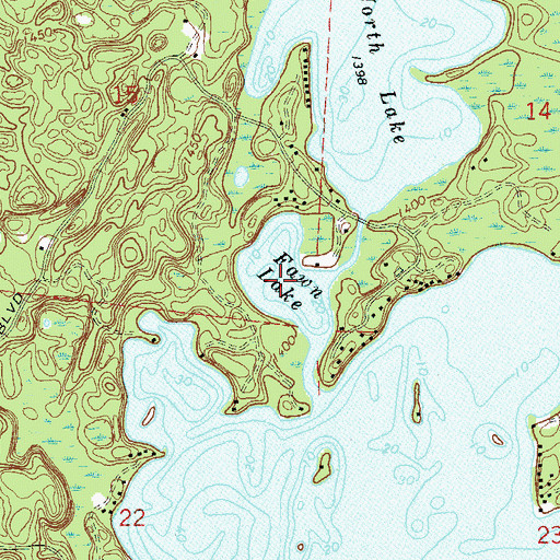 Topographic Map of Fawn Lake, WI