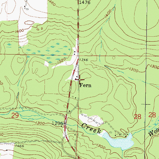Topographic Map of Fern, WI