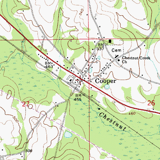 Topographic Map of Cooper, AL