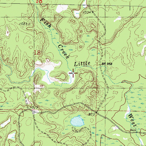 Topographic Map of Fish Creek, WI
