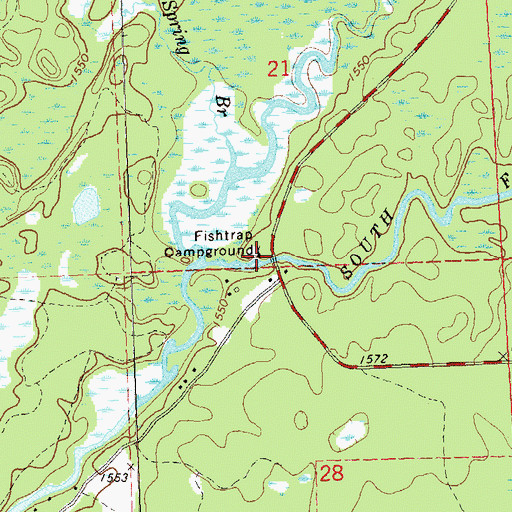 Topographic Map of Fishtrap Campground, WI