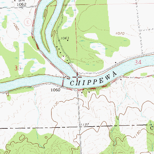 Topographic Map of Flambeau River, WI