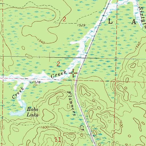 Topographic Map of Flanners Creek, WI
