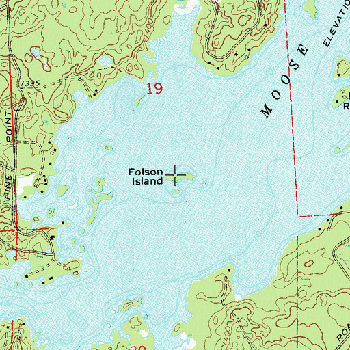 Topographic Map of Folson Island, WI