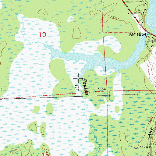 Topographic Map of Foulds Creek, WI
