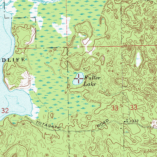Topographic Map of Fuller Lake, WI