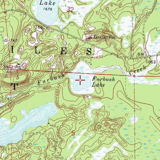 Topographic Map of Furbush Lake, WI