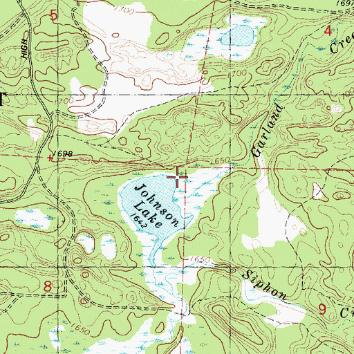 Topographic Map of Garland Creek, WI