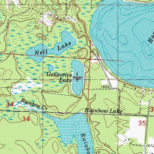Topographic Map of Geneveive Lake, WI