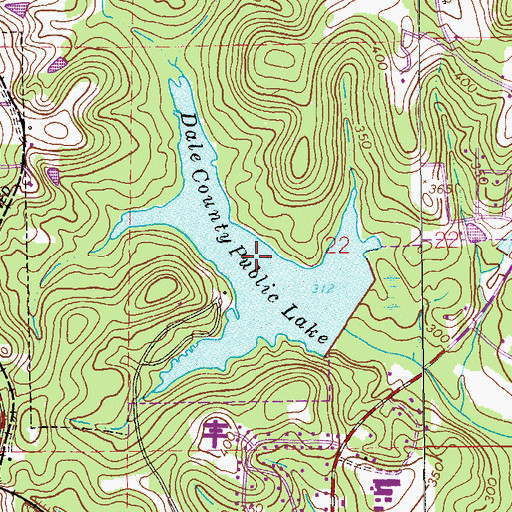 Topographic Map of Dale County Public Lake, AL