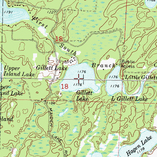 Topographic Map of Gillett Lake, WI
