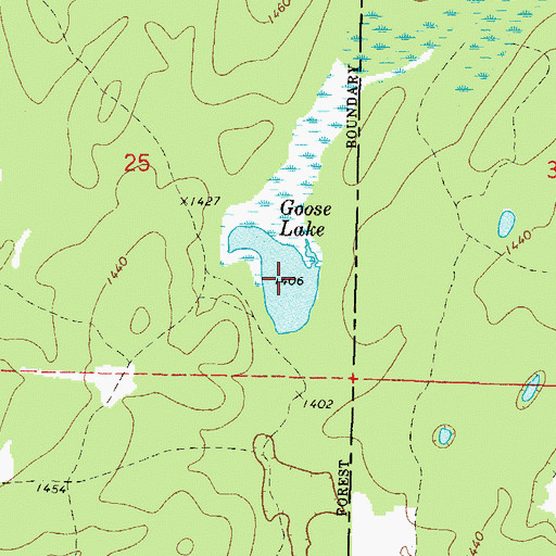 Topographic Map of Goose Lake, WI