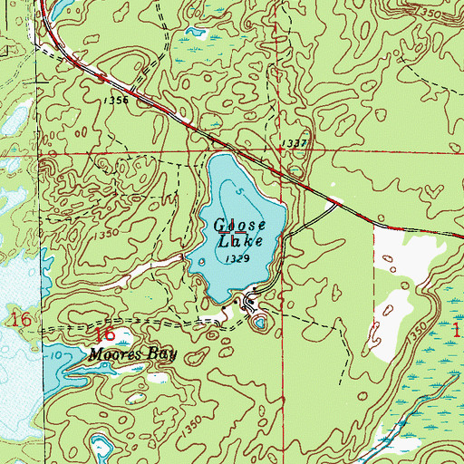 Topographic Map of Goose Lake, WI